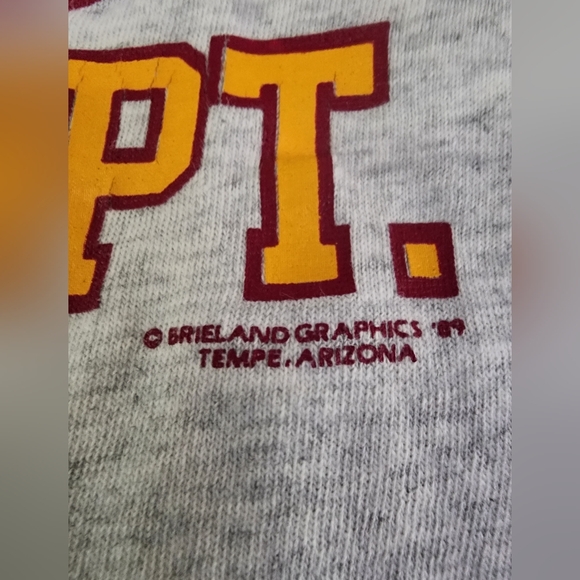 Vintage 1989 Gray ASU Athletic Dept. T-Shirt - Picture 2 of 5